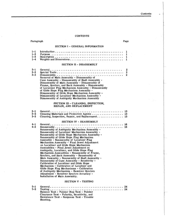 Aircraft Radio Corporation ARC IN-14 Course Indicator Overhaul Instructions & Parts Catalog