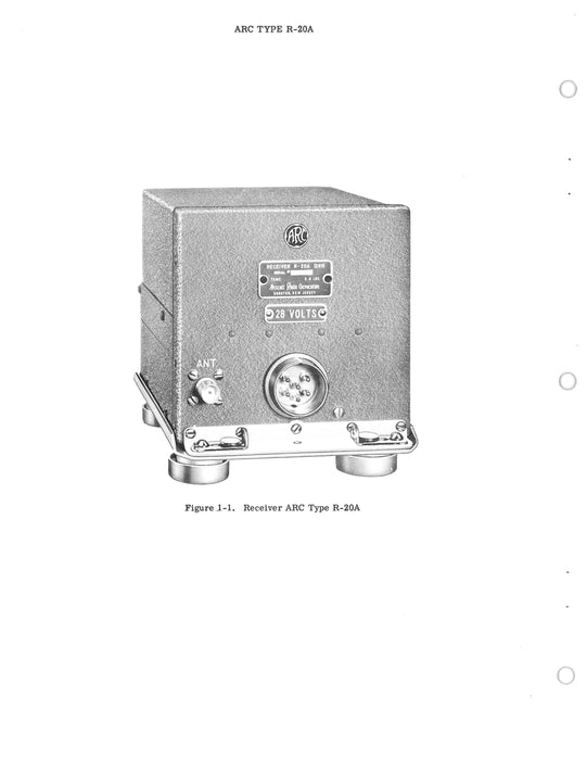 Aircraft Radio Corporation ARC R-20A Marker Beacon Receiver Instruction Book (ARR20A-IN-C)