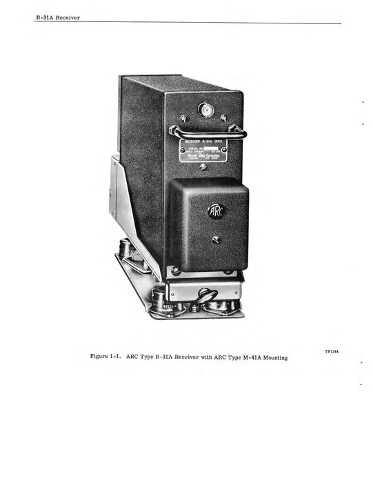 Aircraft Radio Corporation ARC R-31A Receiver Instruction Book (ARCIB-R543B-2)