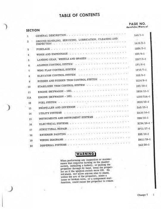 Cessna 180 & 185 Skywagon 1969-1979 Service Manual D2000-7-13