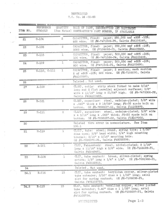 Radar Set AN-APG-13A Radio, Radar and Electronics Spare Parts List (16-55-60)
