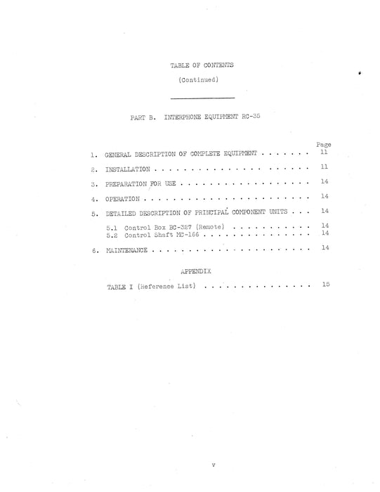 Interphone Equipments RC-34 and RC-35 Instruction Book