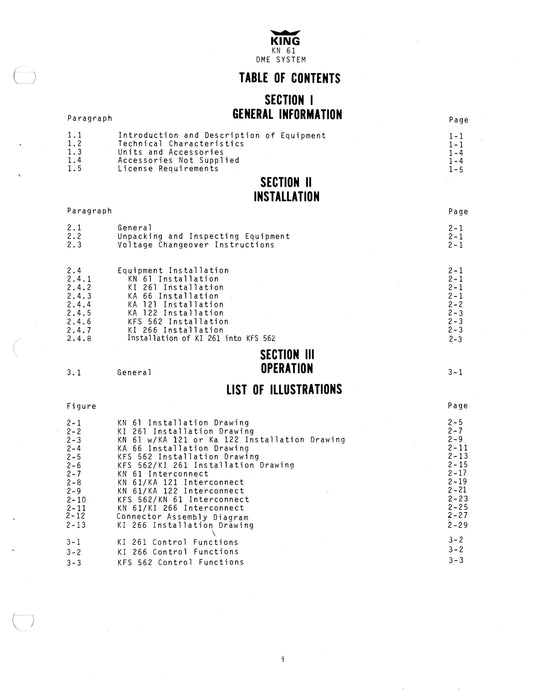 King KN61-KI261 DME System Installation Manual (006-0119-00)