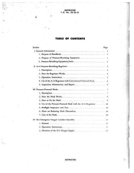 Handbook on Pressure Breathing Demand Oxygen Equipment (03-50-31)