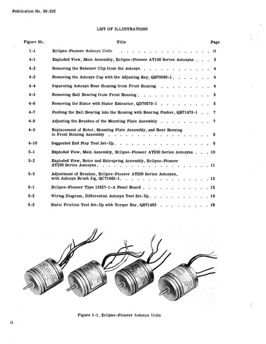 Eclipse-Pioneer Autosyns Series AY 100 & AY 200 Overhaul Instructions (99-30I)