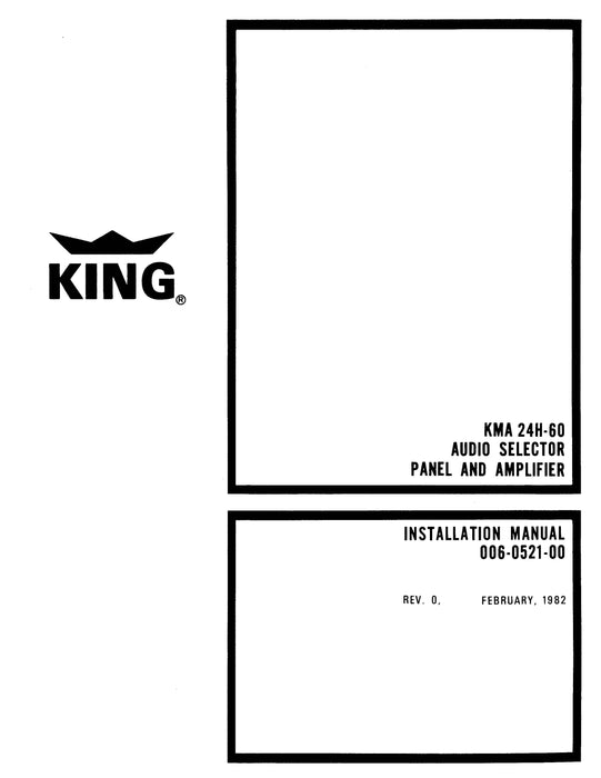 King KMA 24H-60 Installation, Maintenance & Overhaul Manual (006-0521-00)