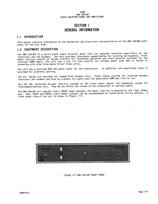 King KMA 24H-60 Installation, Maintenance & Overhaul Manual (006-0521-00)