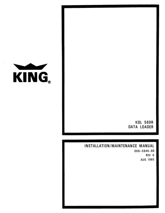 King KDL 569R Data Loader Installation-Maintenance Manual (006-5524-00)