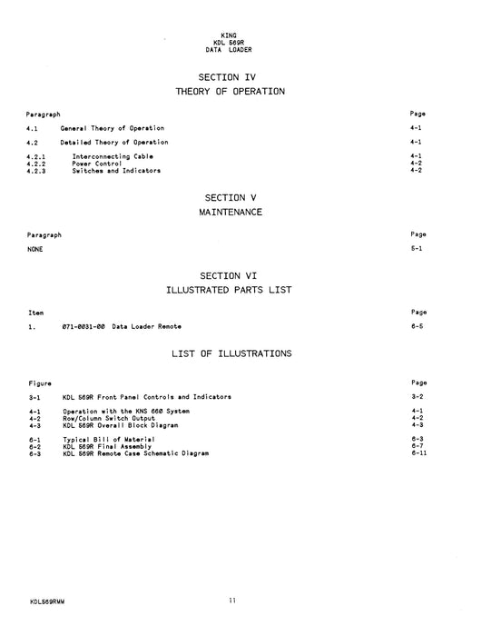 King KDL 569R Data Loader Installation-Maintenance Manual (006-5524-00)