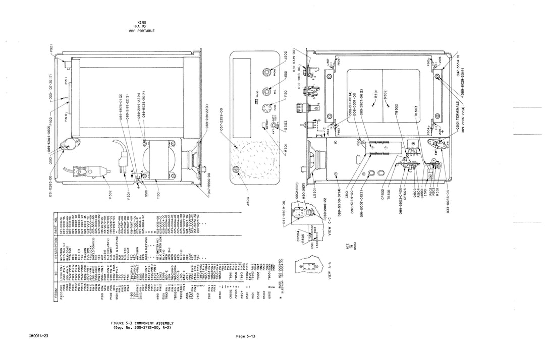 King KA 93 VHF Portable Installation-Maintenance Manual (006-0509-00)