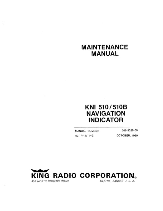 King KNI 510-510B Navigation Indicator Maintenance Manual (006-5028-00)
