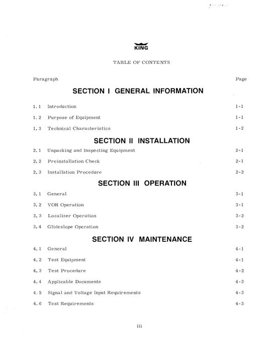 King KNI 510-510B Navigation Indicator Maintenance Manual (006-5028-00)