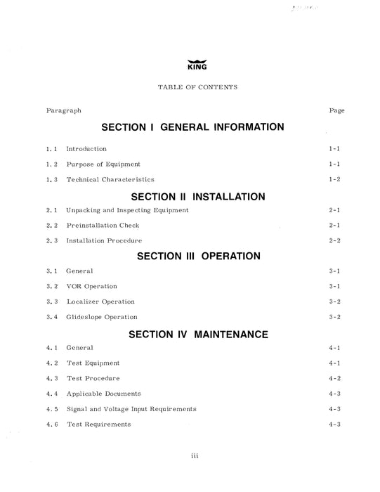 King KNI 510-510B Navigation Indicator Maintenance Manual (006-5028-00)