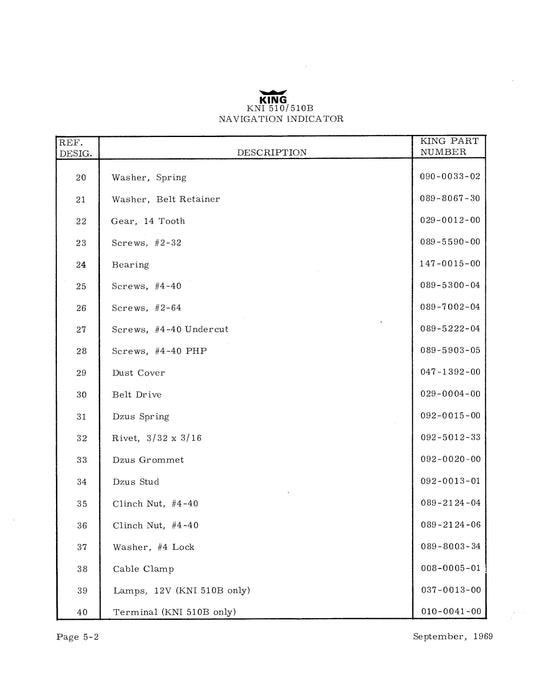 King KNI 510-510B Navigation Indicator Maintenance Manual (006-5028-00)