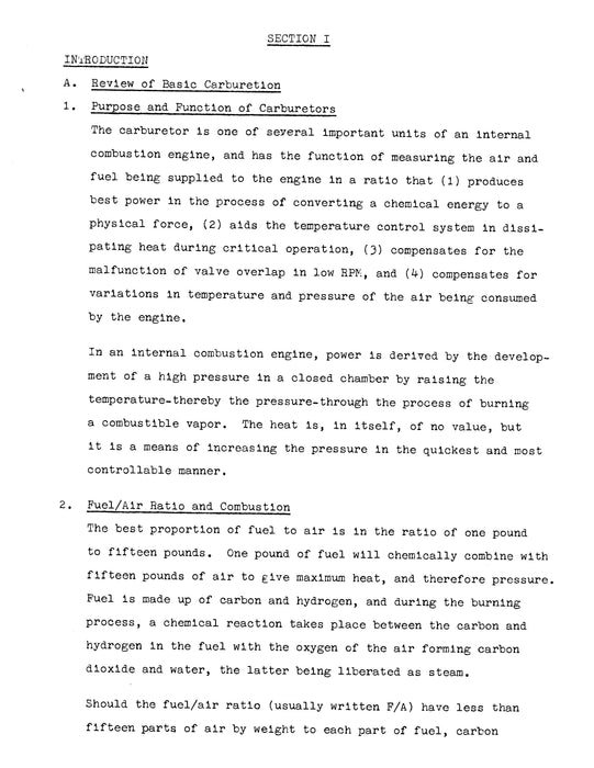 Chandler-Evans 58-CPB11 Carburetor Training Program Lecture Notes