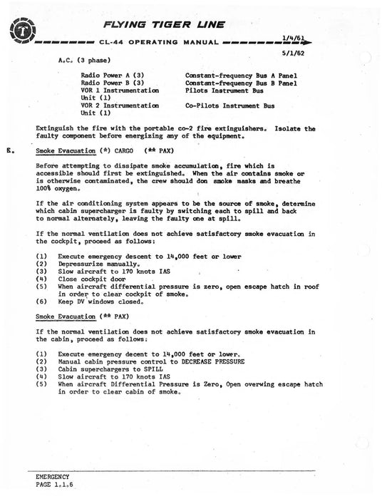 CL-44D4 Operating Manual Flying Tiger Line
