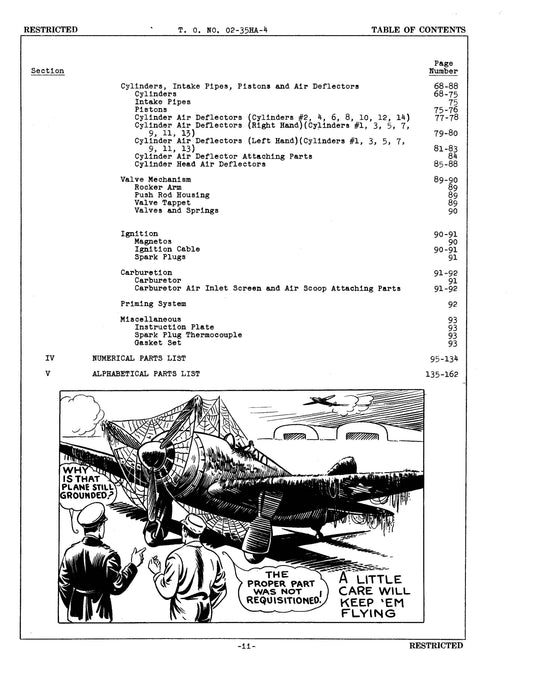 Wright Aeronautical R-2600-3 and -11 Aircraft Engines Parts Catalog (02-35HA-4)