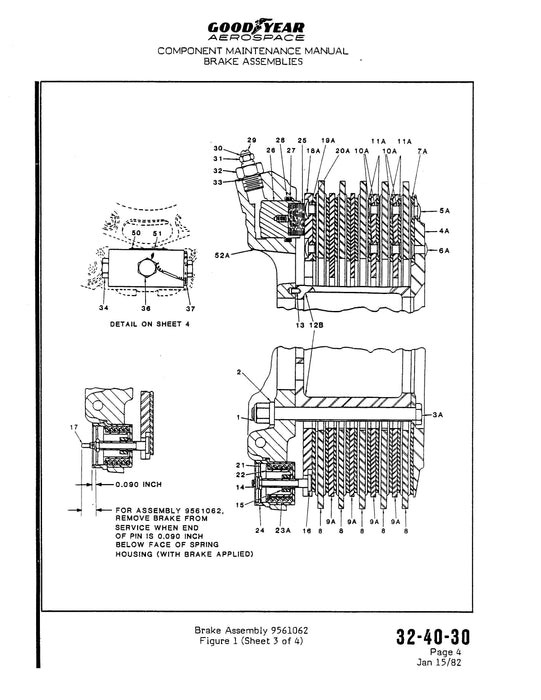 Goodyear AP-330 Brake Assembly Component Maintenance Manual with Illustrated Parts List (32-40-30)