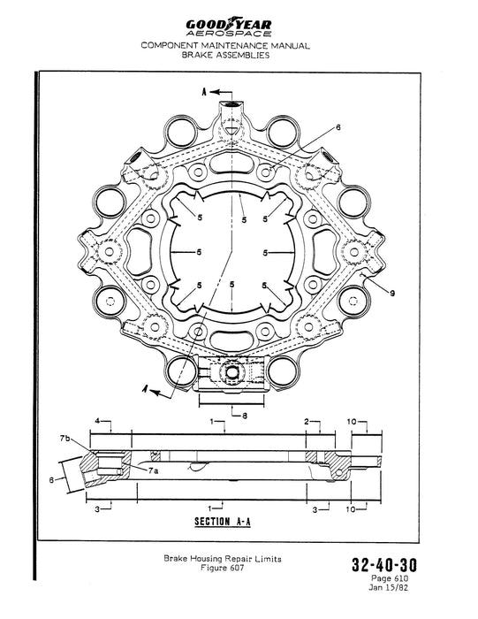 Goodyear AP-330 Brake Assembly Component Maintenance Manual with Illustrated Parts List (32-40-30)
