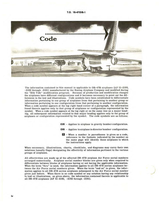 Boeing DB-47B 1958 Flight Handbook (1B-47(D)B-1)