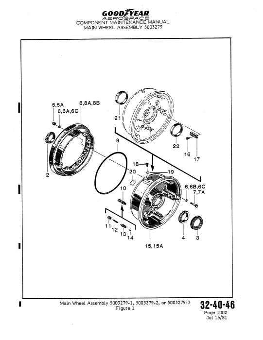 Goodyear AP-469 Main Wheel Assembly Component Maintenance Manual With Illustrated Parts List (32-40-46)