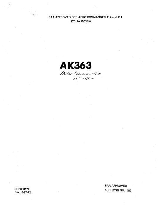 Edo-Aire Mitchell AK363 Installation Manual (482)