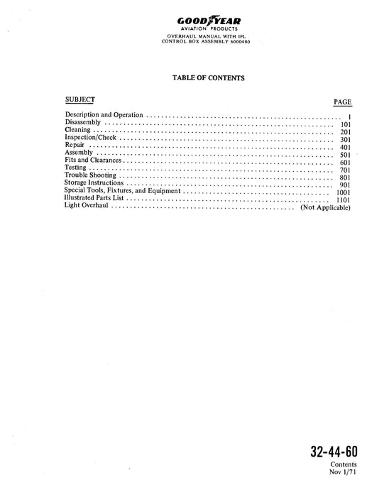 Goodyear XAP-556 Overhaul Manual With Illustrated Parts List (32-44-60)