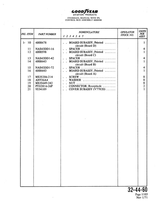 Goodyear XAP-556 Overhaul Manual With Illustrated Parts List (32-44-60)