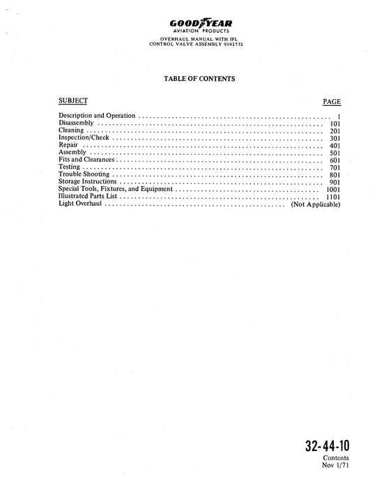 Goodyear XAP-558 Overhaul Manual With Illustrated Parts List (32-44-10)