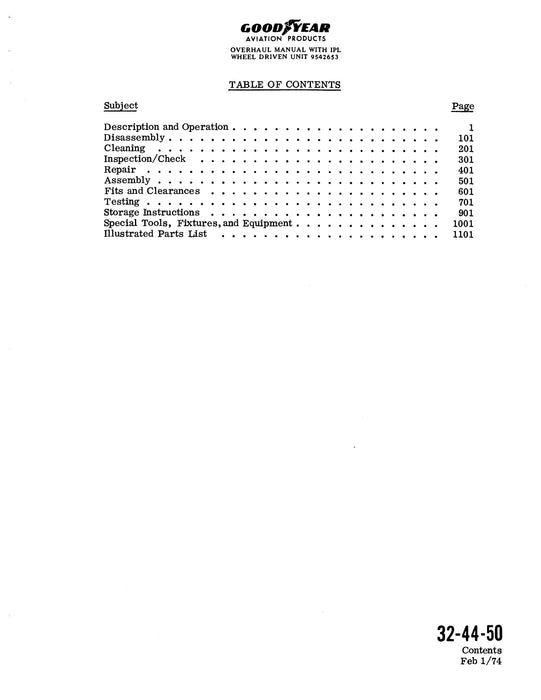 Goodyear XAP-557 Overhaul Manual With Illustrated Parts List (32-44-50)