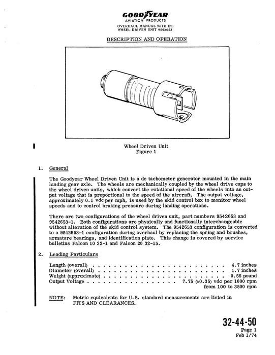 Goodyear XAP-557 Overhaul Manual With Illustrated Parts List (32-44-50)