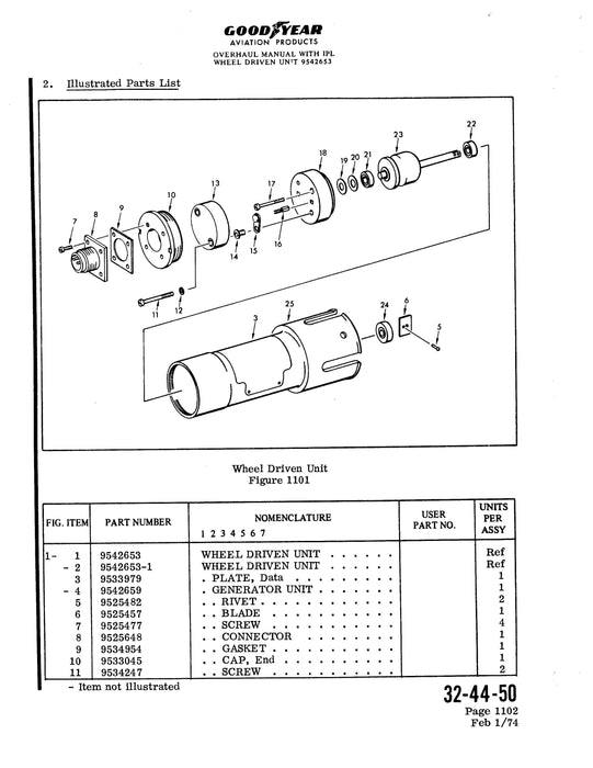 Goodyear XAP-557 Overhaul Manual With Illustrated Parts List (32-44-50)