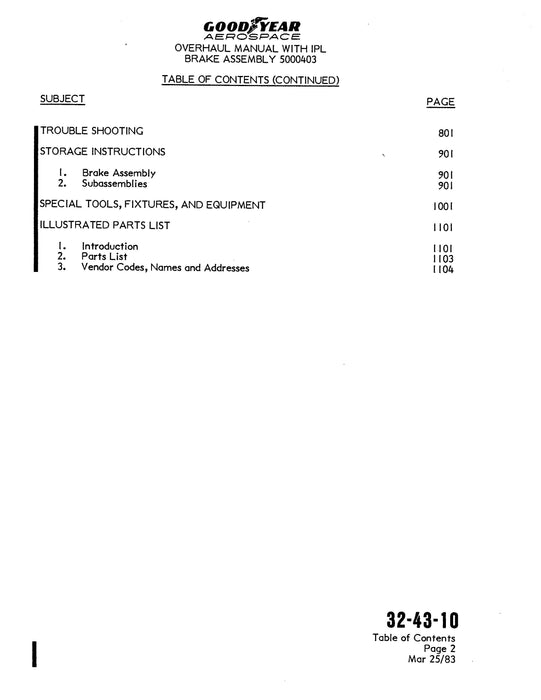 Goodyear AP-537 Brake Assembly Overhaul Maintenance with Illustrated Parts (32-43-10)