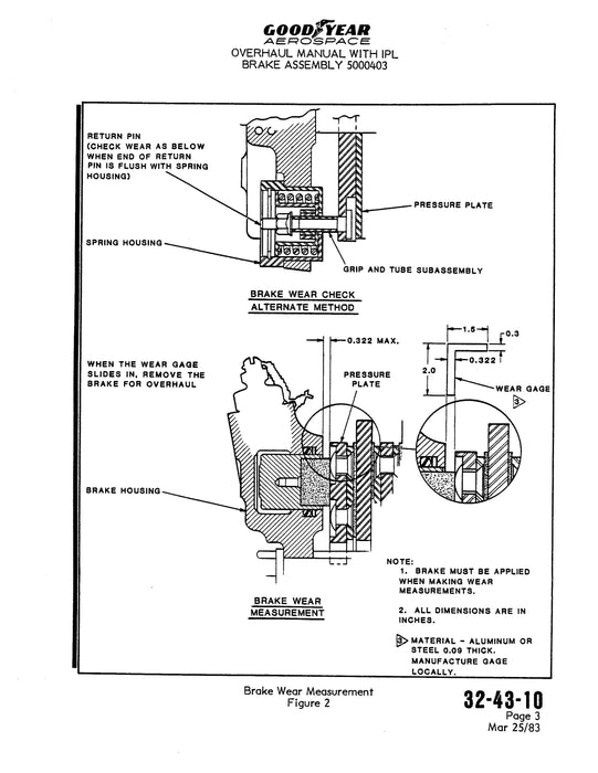 Goodyear AP-537 Brake Assembly Overhaul Maintenance with Illustrated Parts (32-43-10)