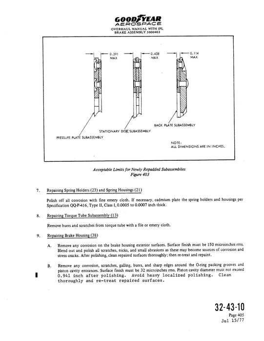 Goodyear AP-537 Brake Assembly Overhaul Maintenance with Illustrated Parts (32-43-10)