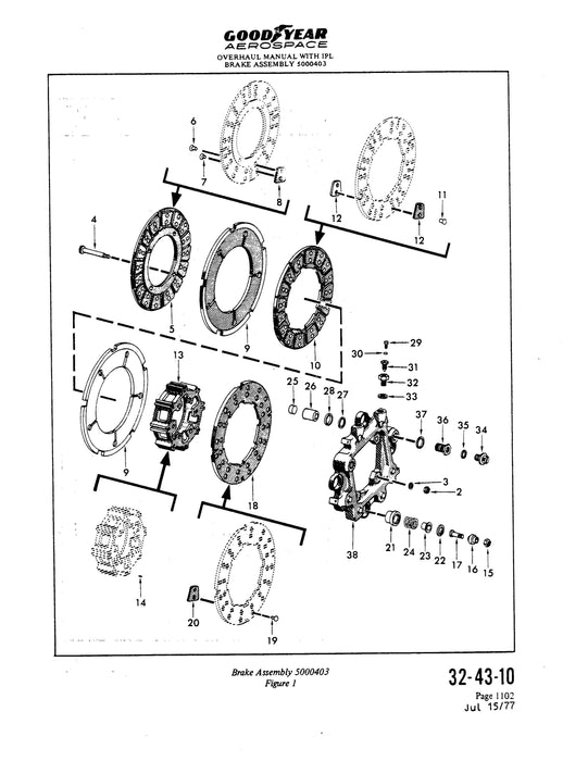 Goodyear AP-537 Brake Assembly Overhaul Maintenance with Illustrated Parts (32-43-10)