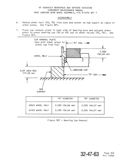 B.F. Goodrich 3-1076 OPT1 Nose Landing Gear Brake Assembly Component Maintenance Manual With Illustrated Parts (JN42933/109)