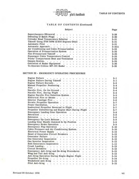Convair Metropolitan 440 Pilot's Handbook (ZM-440-011)