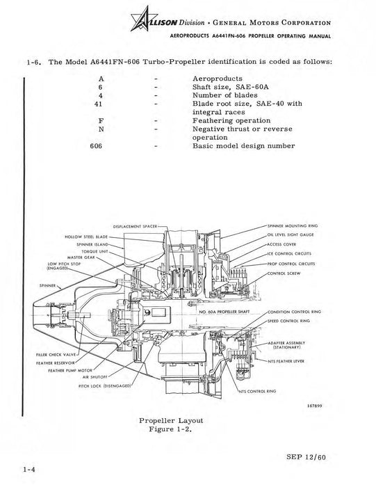 Allison Turbo-Propeller Models A6441FN-606 & 606A Operating Manual (1AC1)