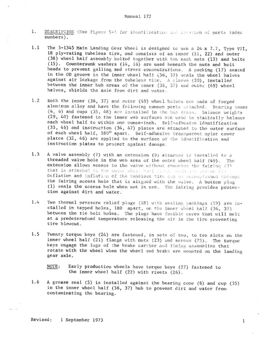 B.F. Goodrich 3-1345 Main Landing Gear Wheel Installation, Maintenance and Overhaul Manual (JN15873)