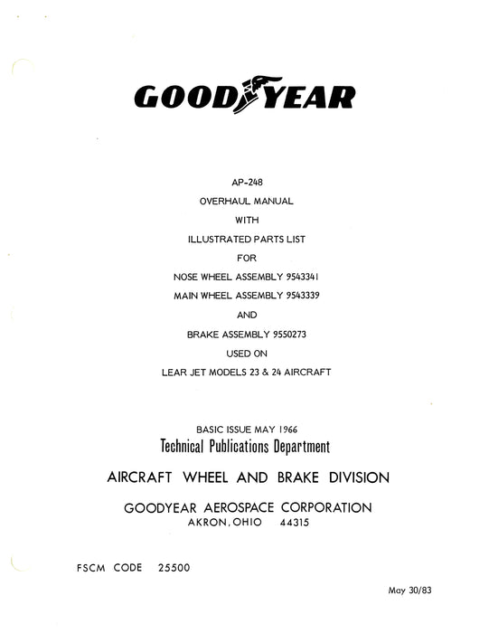 Goodyear AP-248 Nose Wheel Assembly Overhaul Manual With Parts Catalog (AP-248)