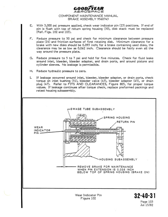 Goodyear AP-252 Brake Assembly Component Maintenance Manual with Illustrated Parts List (32-40-31)
