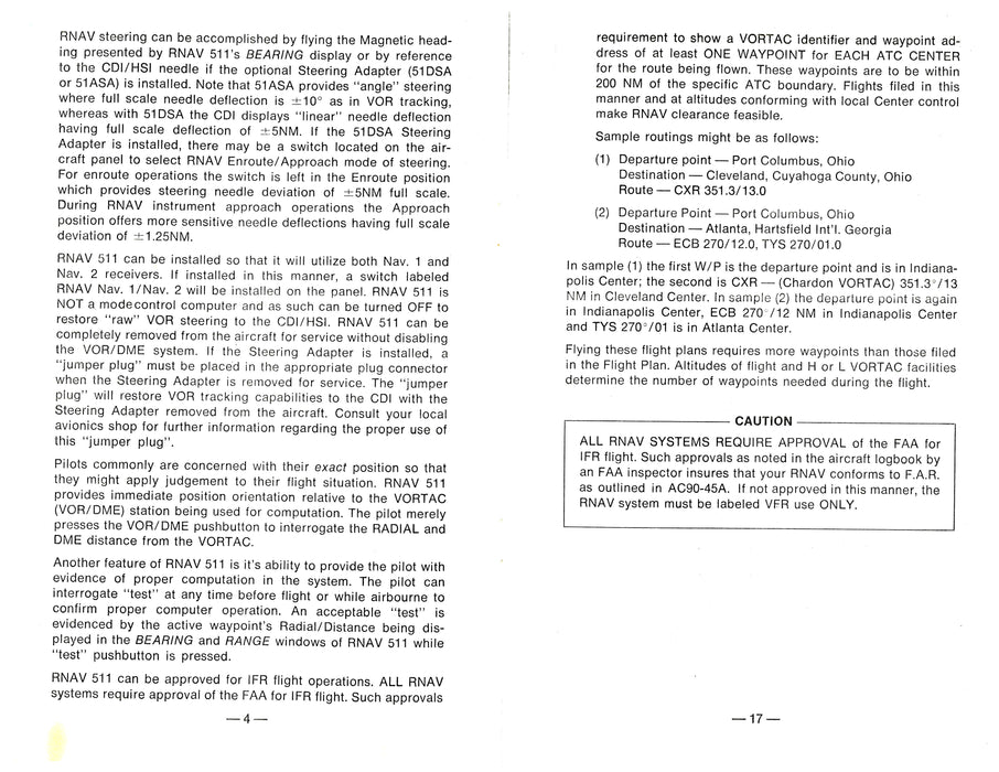 Foster RNAV 511 Pilot's Guide