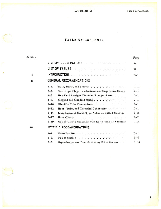 Pratt & Whitney Engines Tightening Torque and Stretch Recommendations (2R-R1-2)