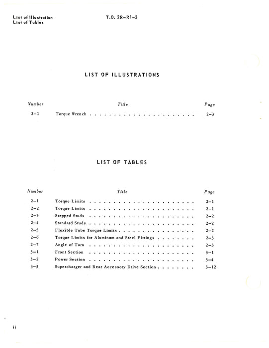 Pratt & Whitney Engines Tightening Torque and Stretch Recommendations (2R-R1-2)