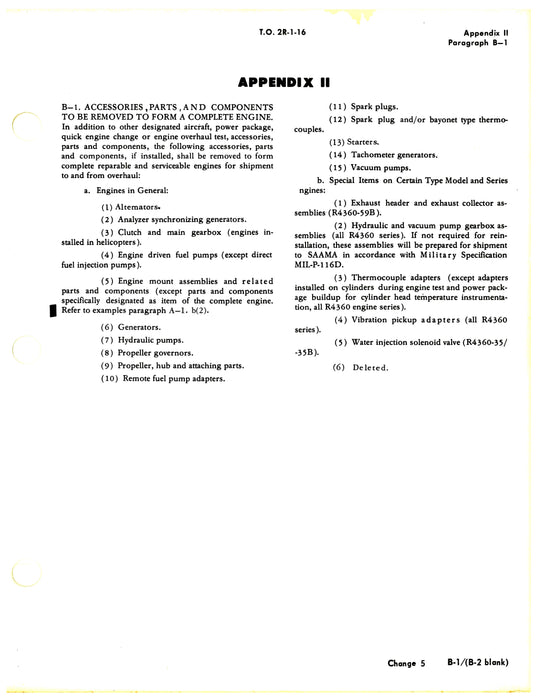 Equipment Comprising Complete Reciprocating Type Aircraft Engines (2R-1-16)