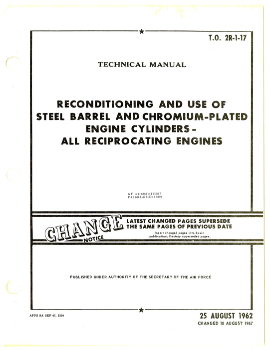 Reconditioning And Use Of Steel Barrel And Chrome-Plated Engine Cylinders (2R-1-17)