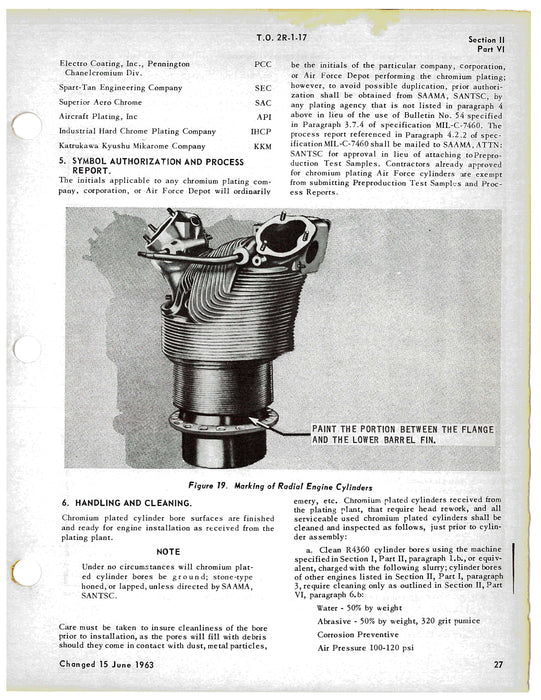 Reconditioning And Use Of Steel Barrel And Chrome-Plated Engine Cylinders (2R-1-17)
