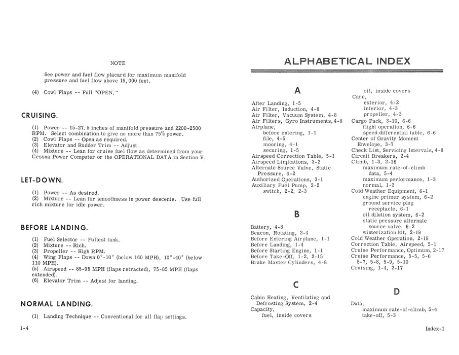 Cessna 206 Turbo Super Skywagon 1966 Owner's Manual (D371-13)