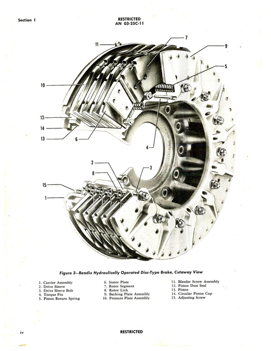 Bendix Multiple Disc Brakes Handbook of Instructions with Parts Catalog (03-25C-11)